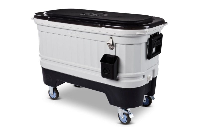 Igloo Party Bar 125 Qt Cooler in gray on wheeled base