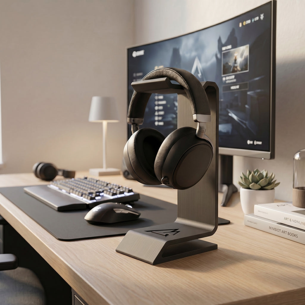 Stealth Headphone Stand – Modern Gaming Headset Desktop Holder