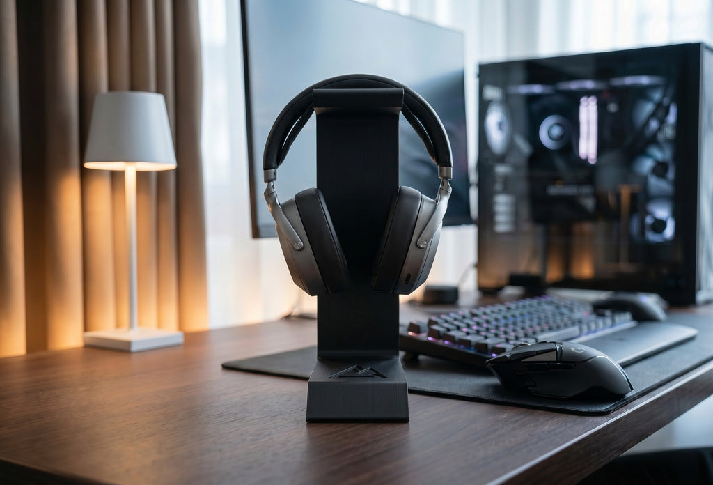 Stealth Headphone Stand – Modern Gaming Headset Desktop Holder