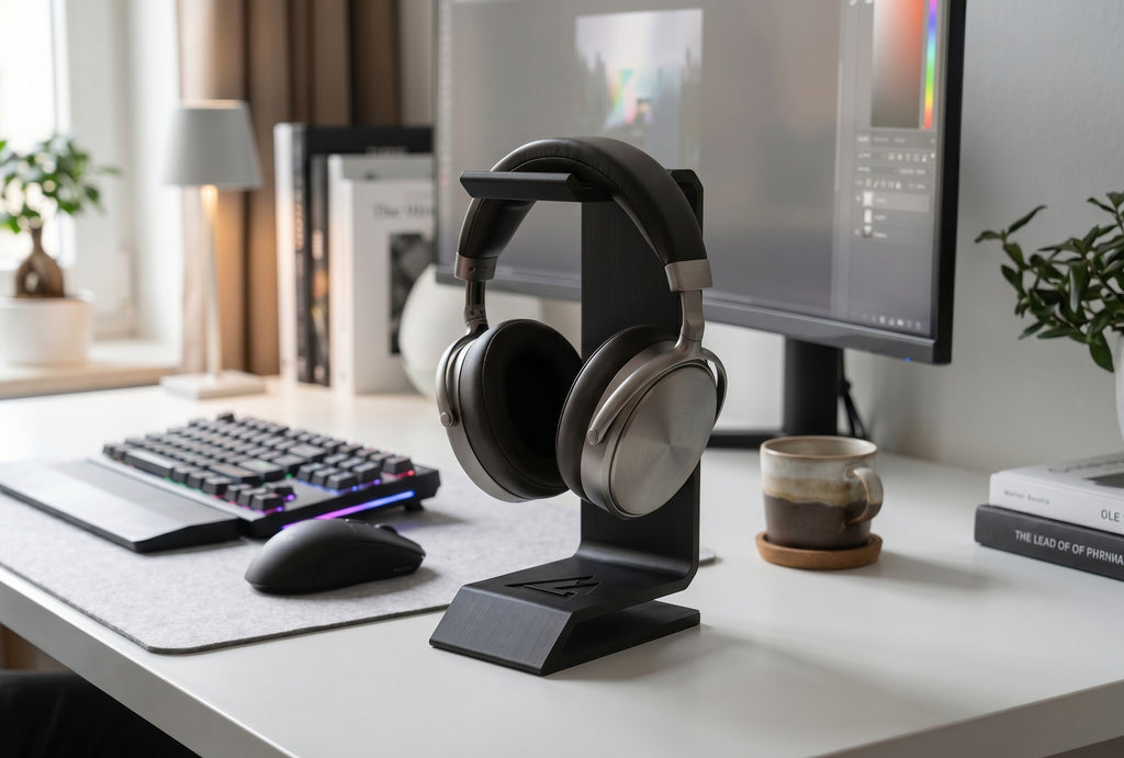 Stealth Headphone Stand – Modern Gaming Headset Desktop Holder