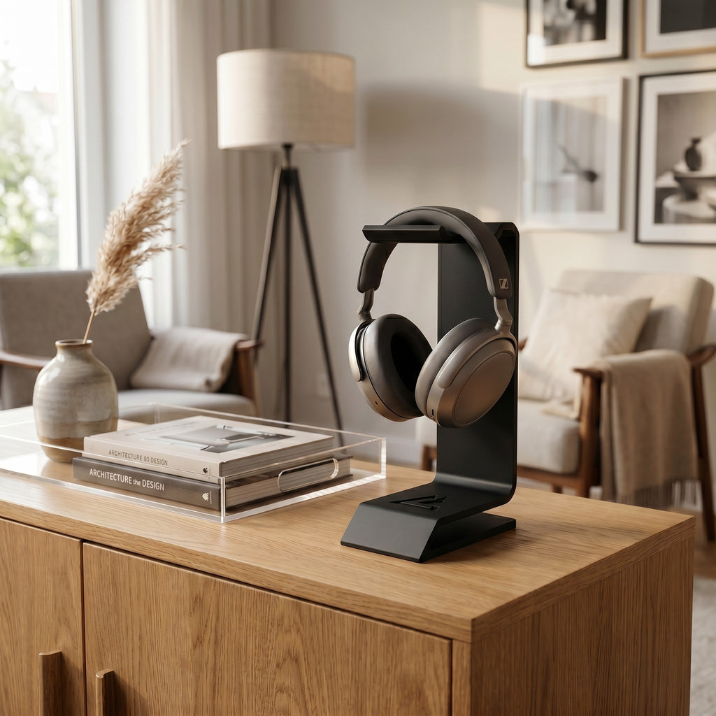 Stealth Headphone Stand – Modern Gaming Headset Desktop Holder