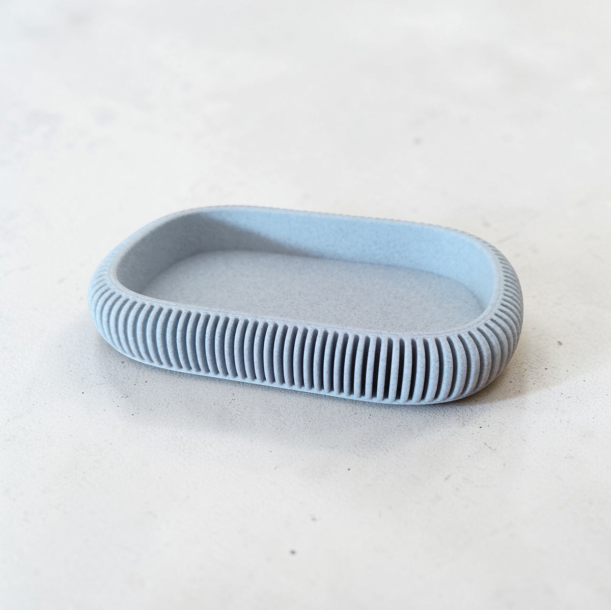 Japandi Ribbed Catchall Tray – Minimalist Key & Jewelry Organizer