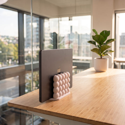 Bubble Laptop & Tablet Stand – Modern Vertical Desk Organizer