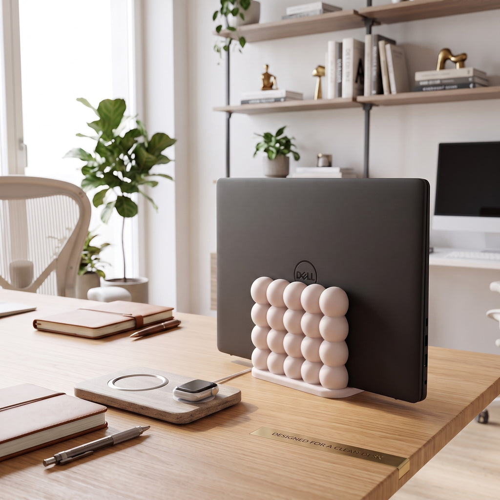 Bubble Laptop & Tablet Stand – Modern Vertical Desk Organizer