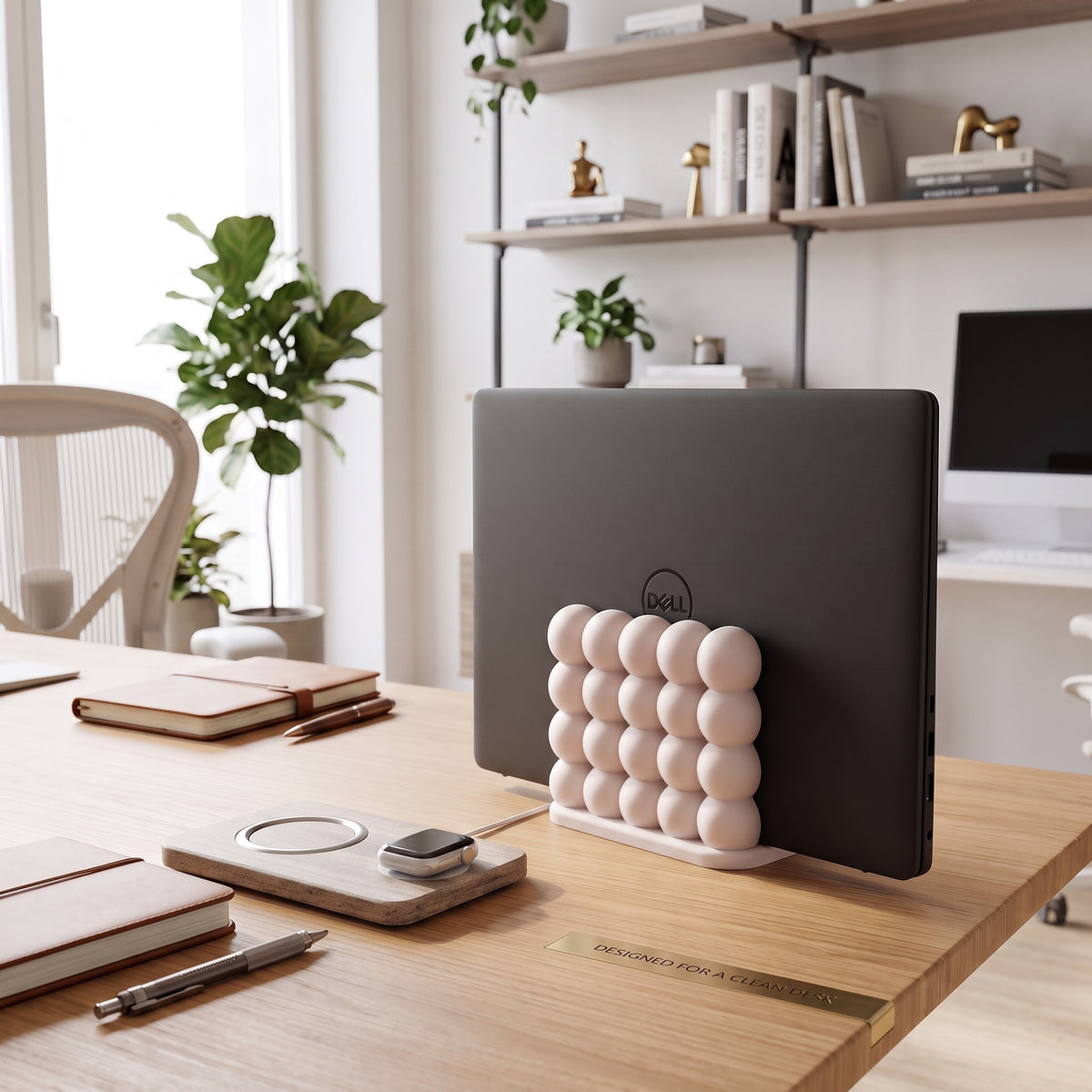 Bubble Laptop & Tablet Stand – Modern Vertical Desk Organizer