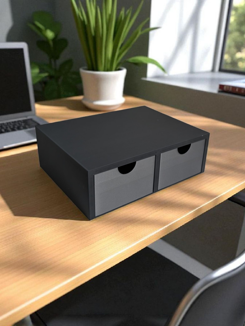 Monitor Riser with 2 Drawers – Desktop Organizer & Storage Stand