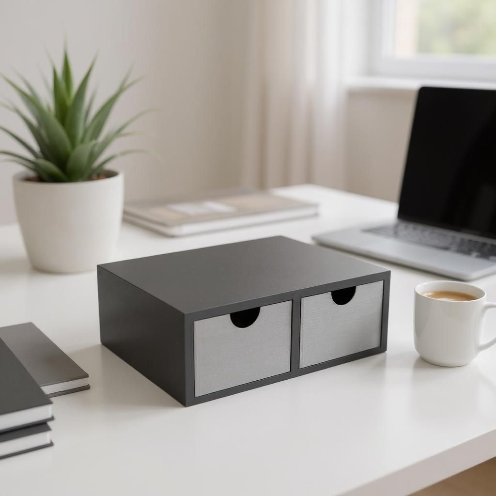 Monitor Riser with 2 Drawers – Desktop Organizer & Storage Stand