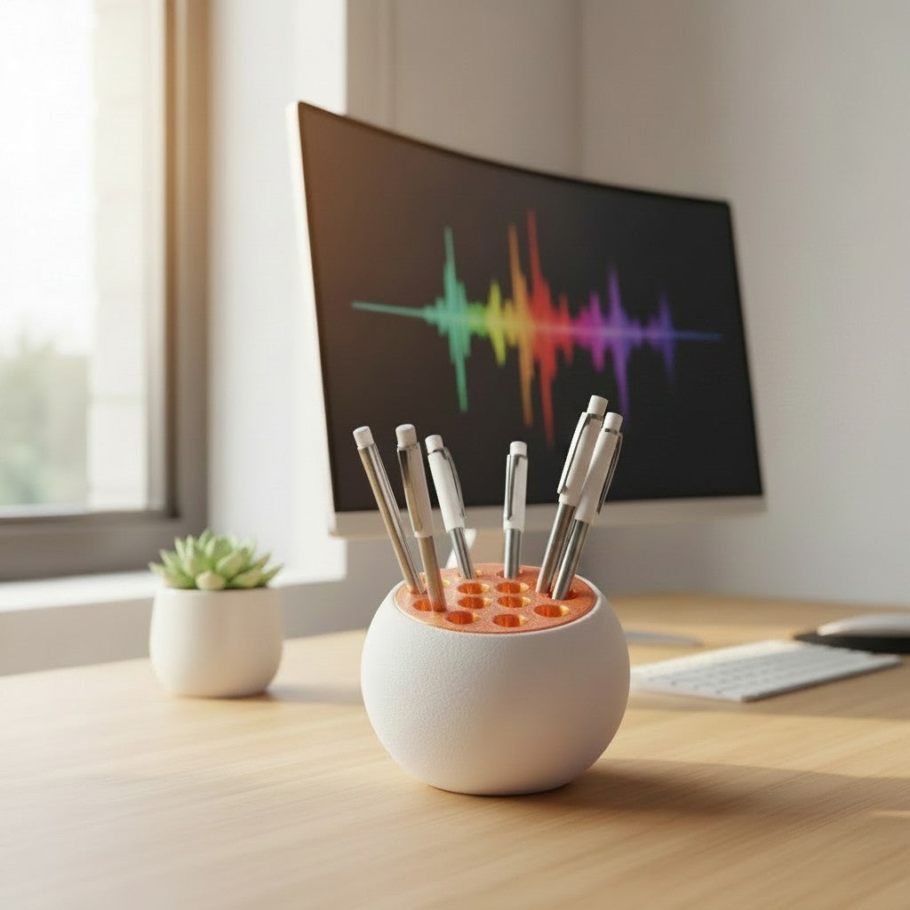 Modern Round Pencil Holder – 13-Slot Desk Organizer