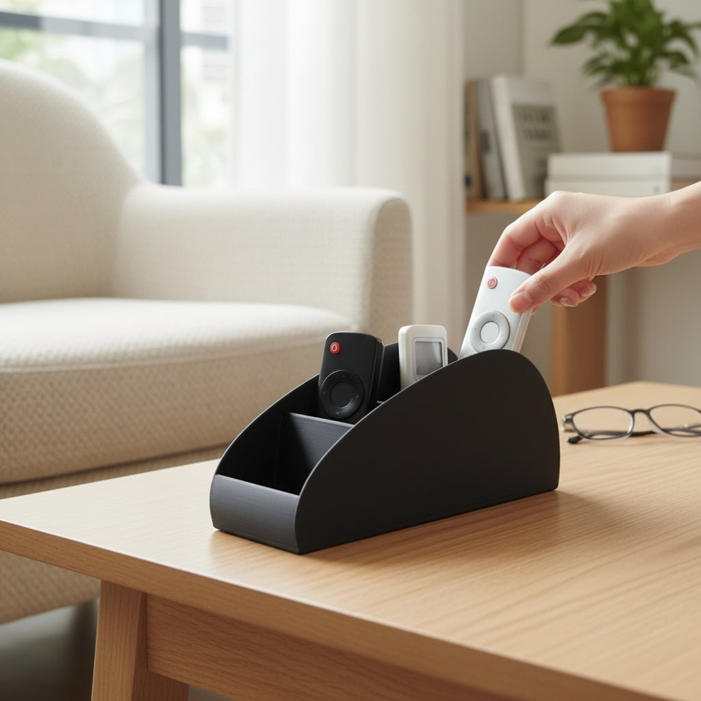 5-Slot Remote Control Holder – Modern Desktop & Coffee Table Organizer