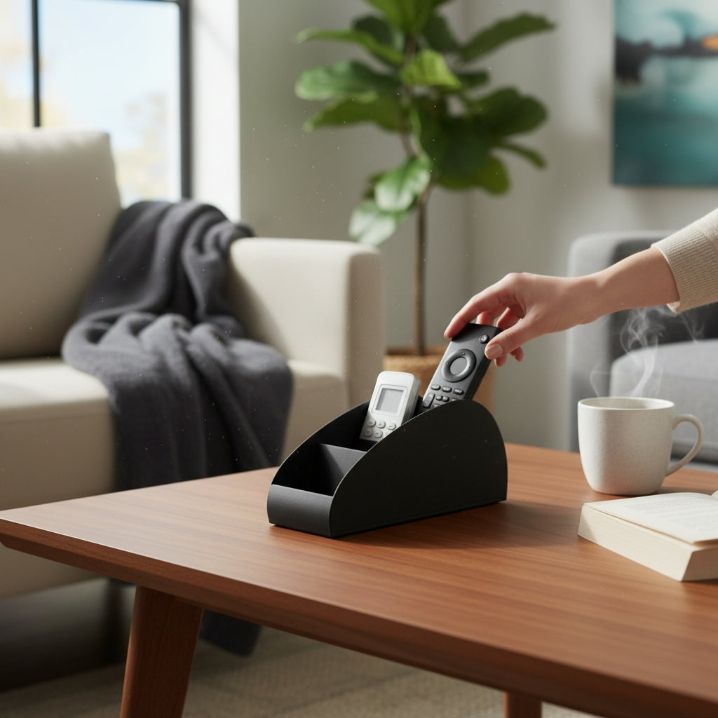 5-Slot Remote Control Holder – Modern Desktop & Coffee Table Organizer