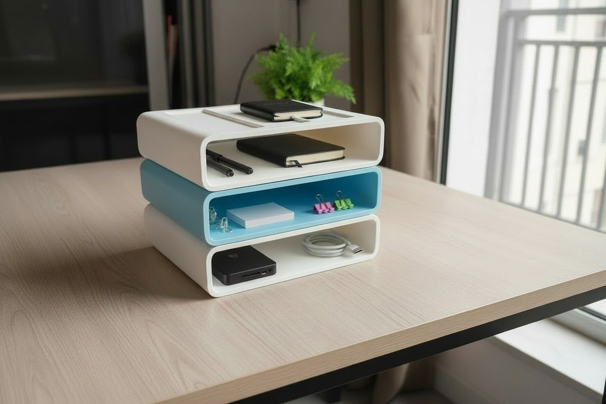 Stackable Desk Organizer – Modular Office Storage Tray