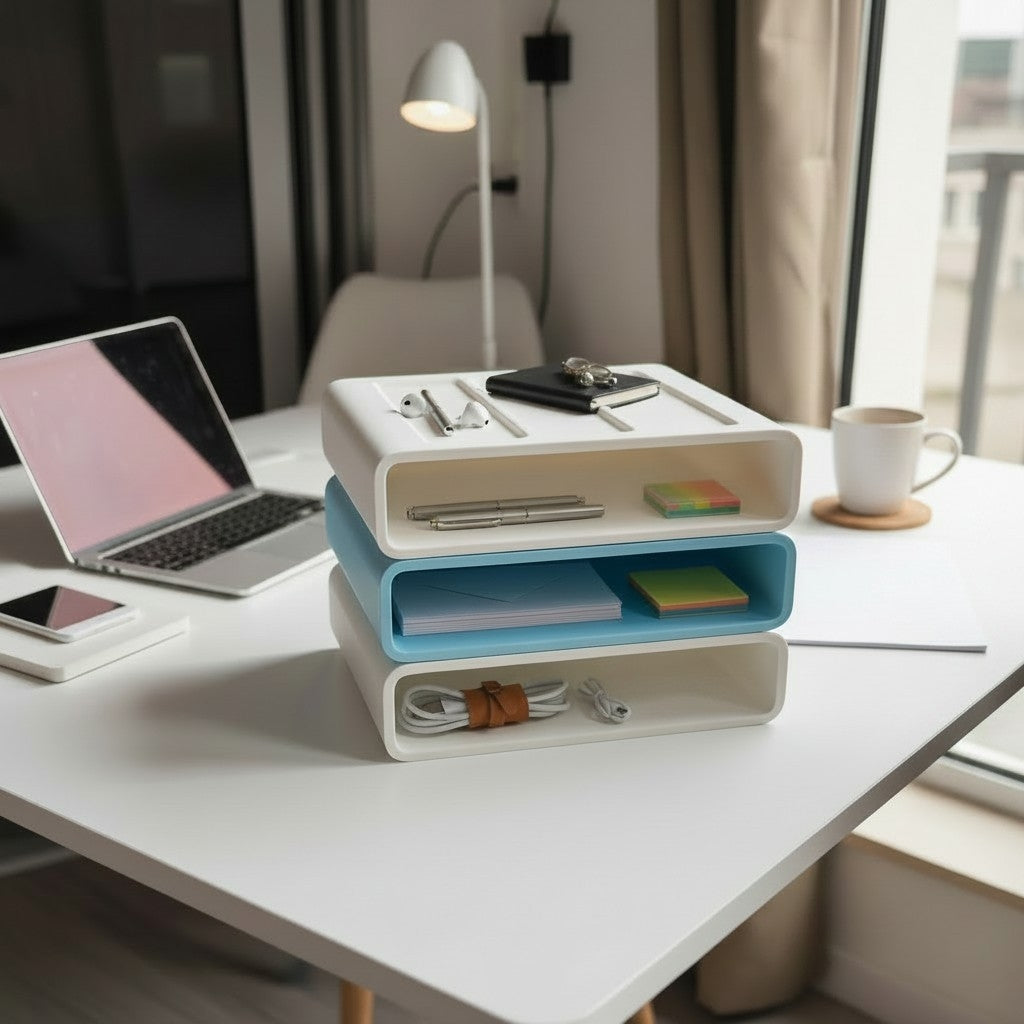 Stackable Desk Organizer – Modular Office Storage Tray