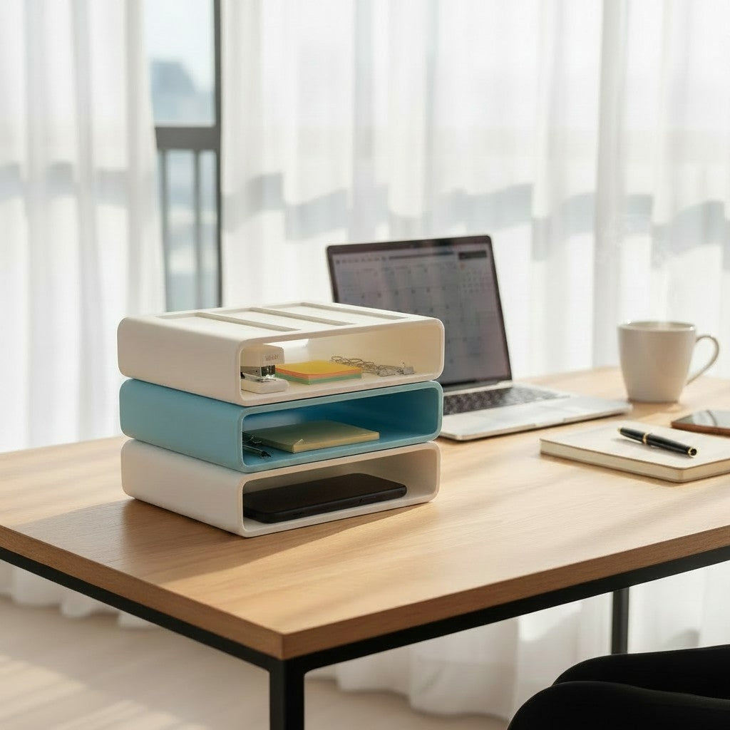 Stackable Desk Organizer – Modular Office Storage Tray