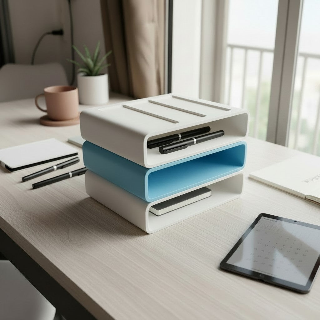 Stackable Desk Organizer – Modular Office Storage Tray