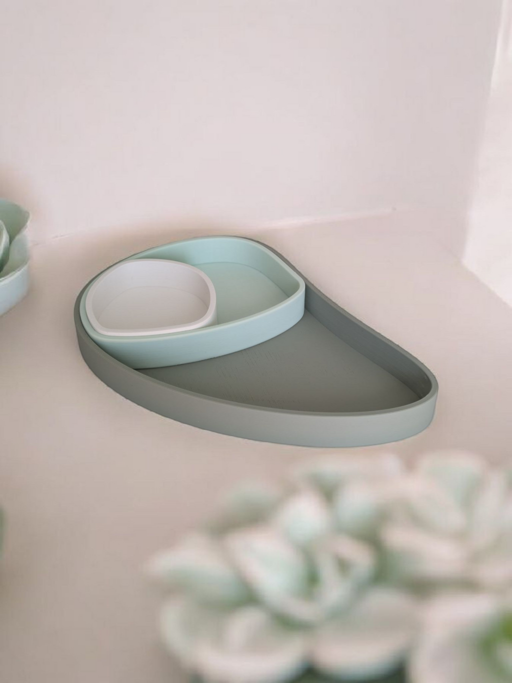 TrioCurve 3-Piece Nesting Tray Set – Modular Catchall Organizers