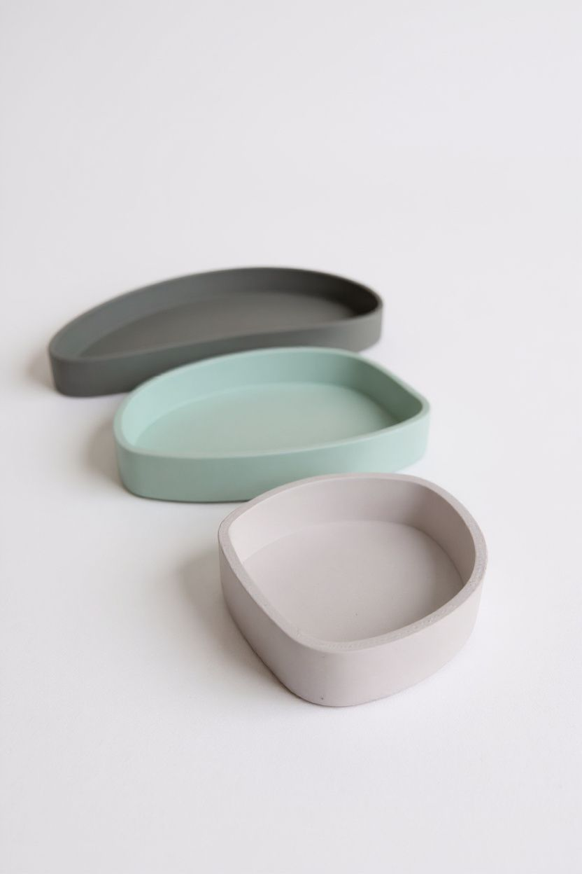 TrioCurve 3-Piece Nesting Tray Set – Modular Catchall Organizers