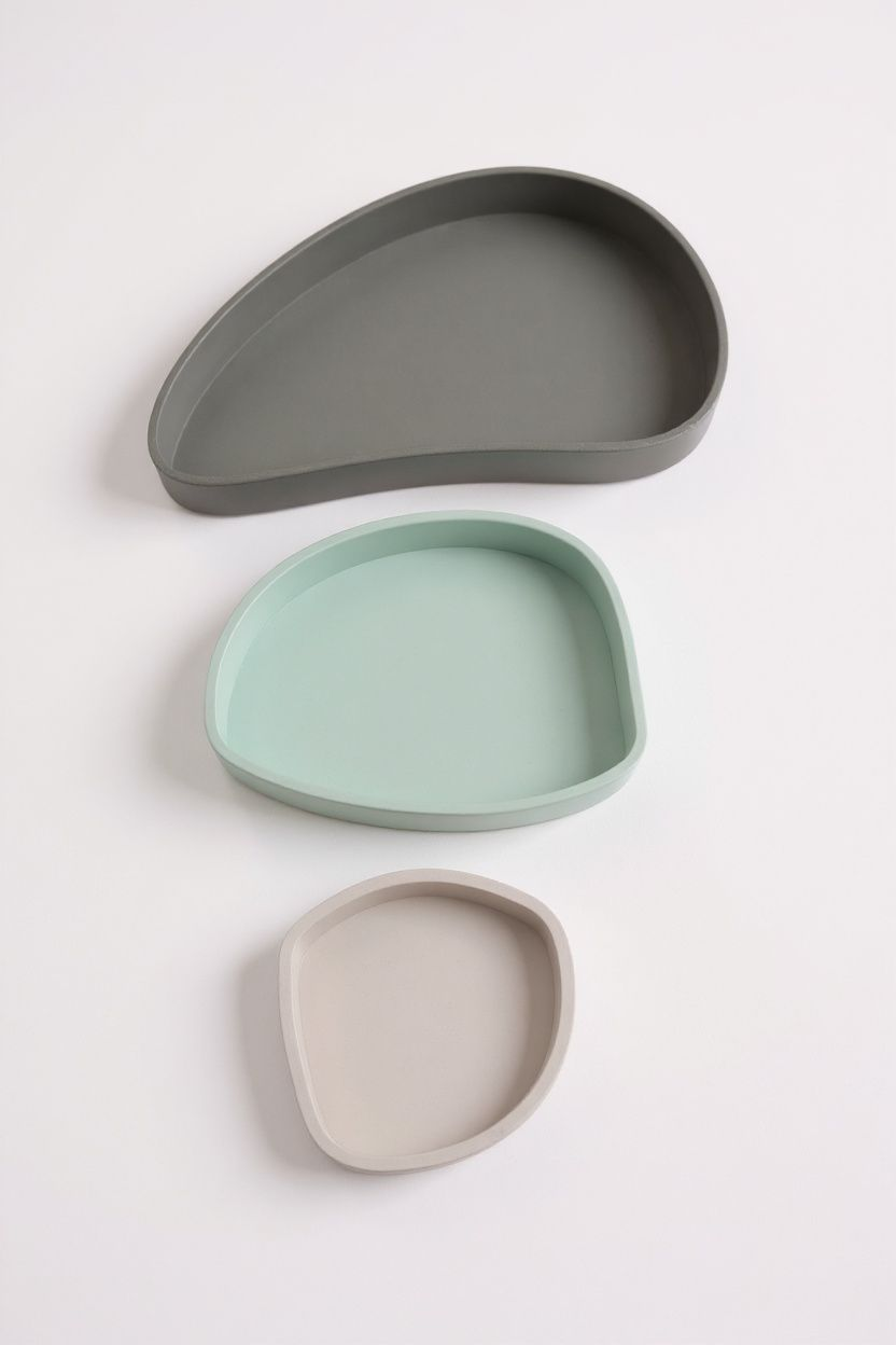 TrioCurve 3-Piece Nesting Tray Set – Modular Catchall Organizers