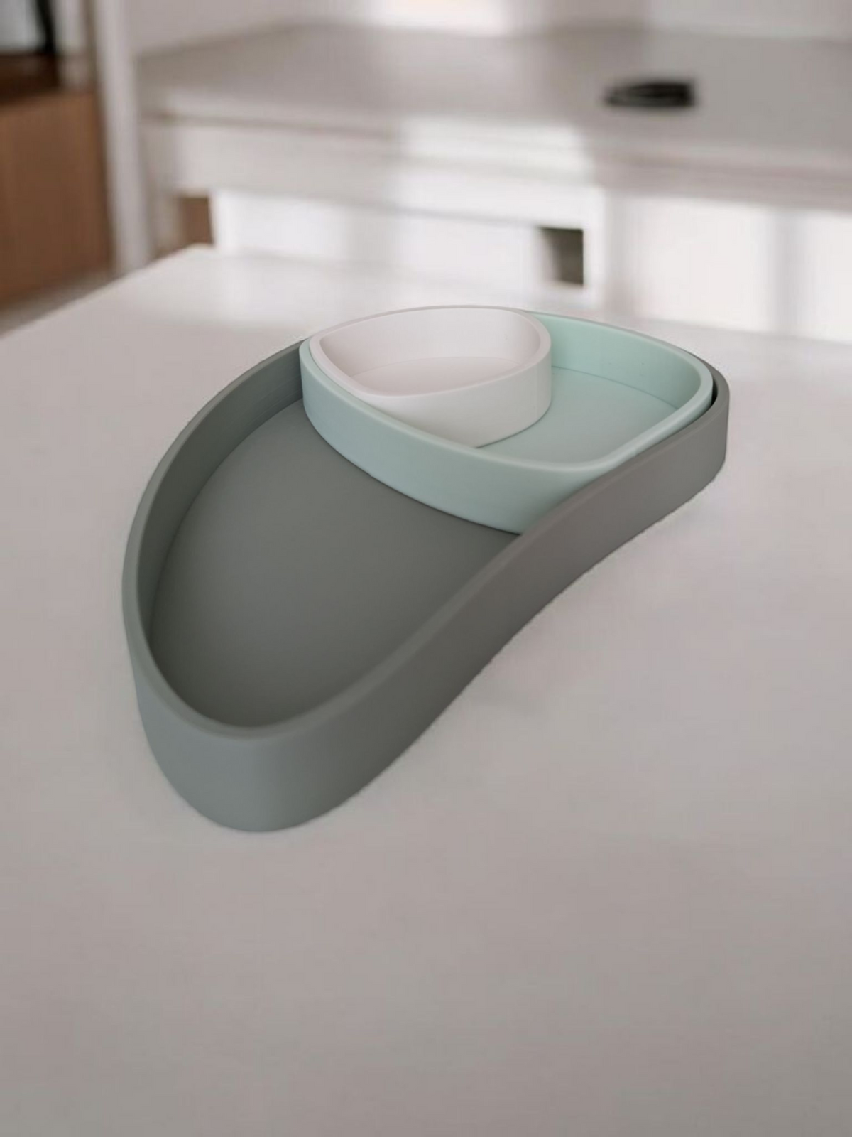 TrioCurve 3-Piece Nesting Tray Set – Modular Catchall Organizers