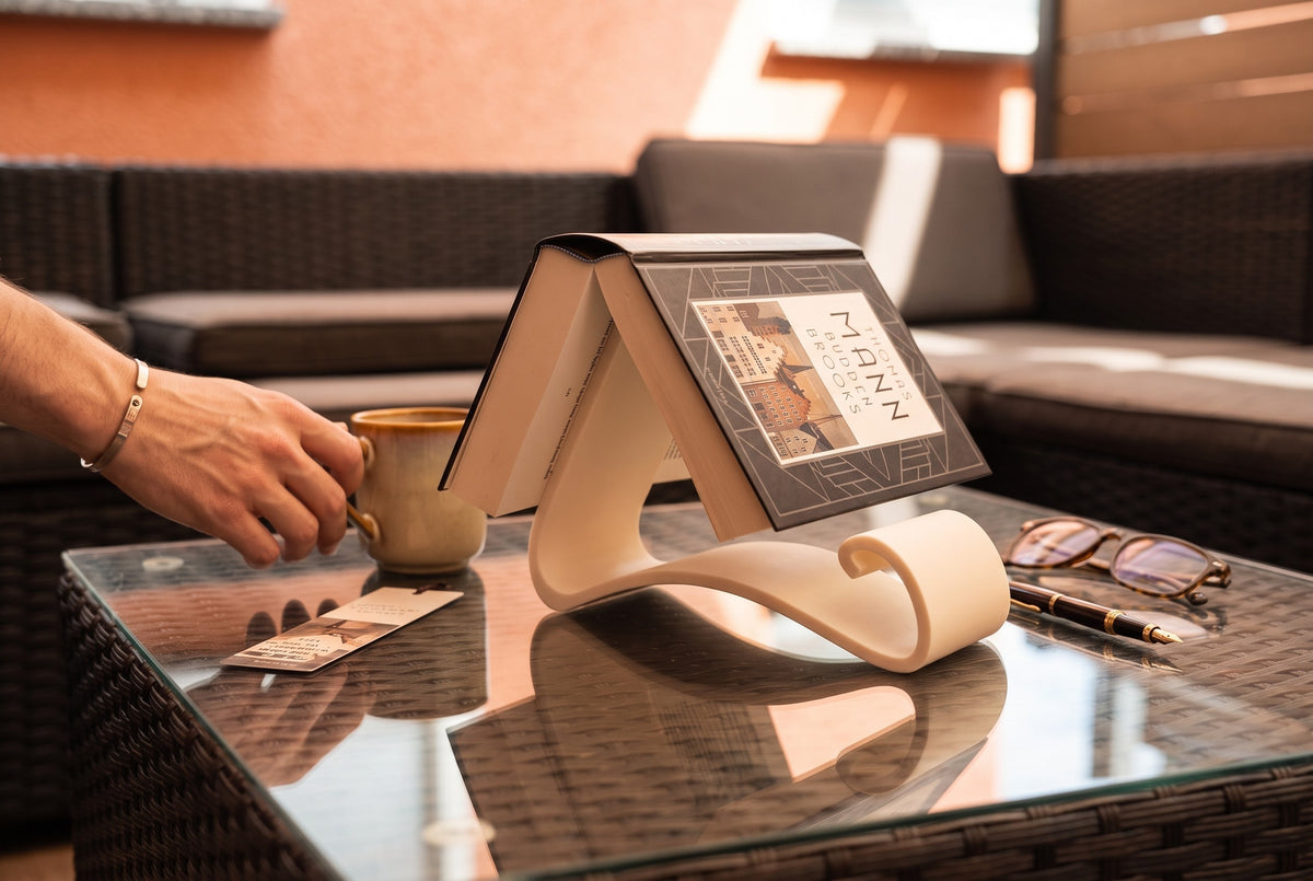 Wavy Book Stand – 3-in-1 Reading, Display & Page Holder