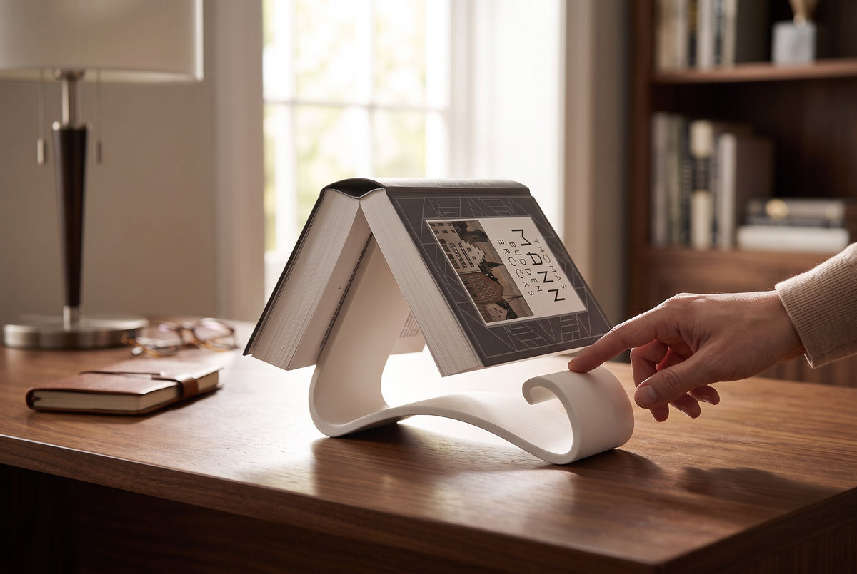 Wavy Book Stand – 3-in-1 Reading, Display & Page Holder