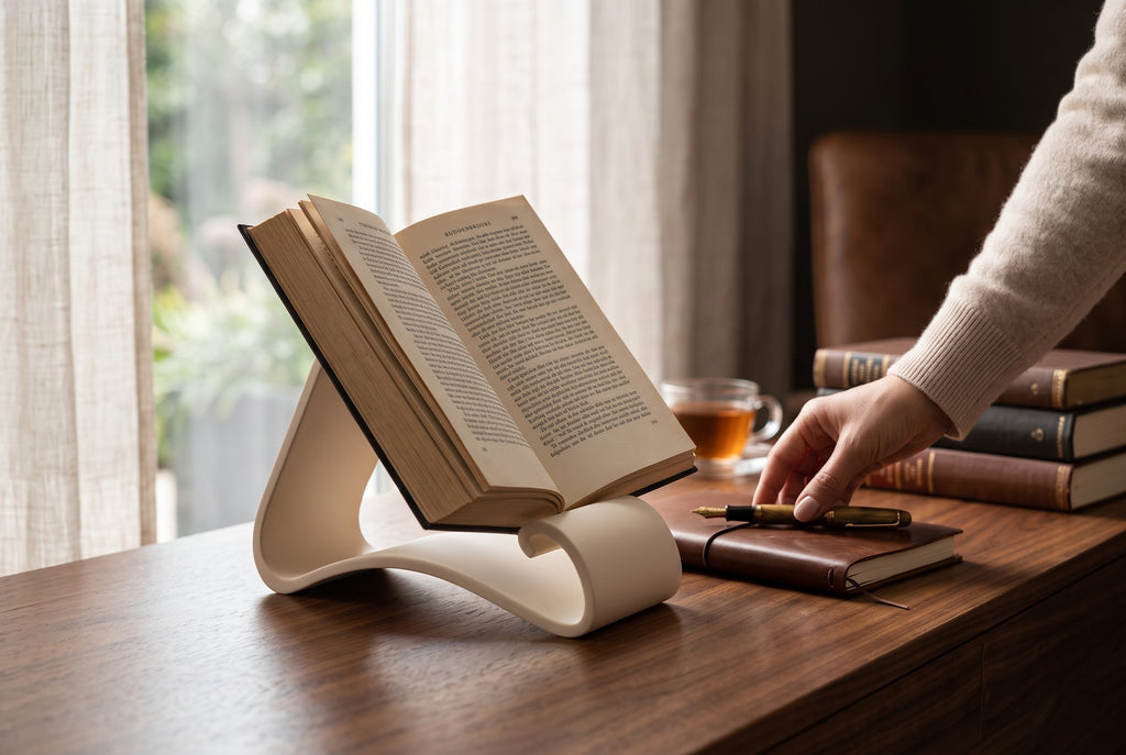Wavy Book Stand – 3-in-1 Reading, Display & Page Holder