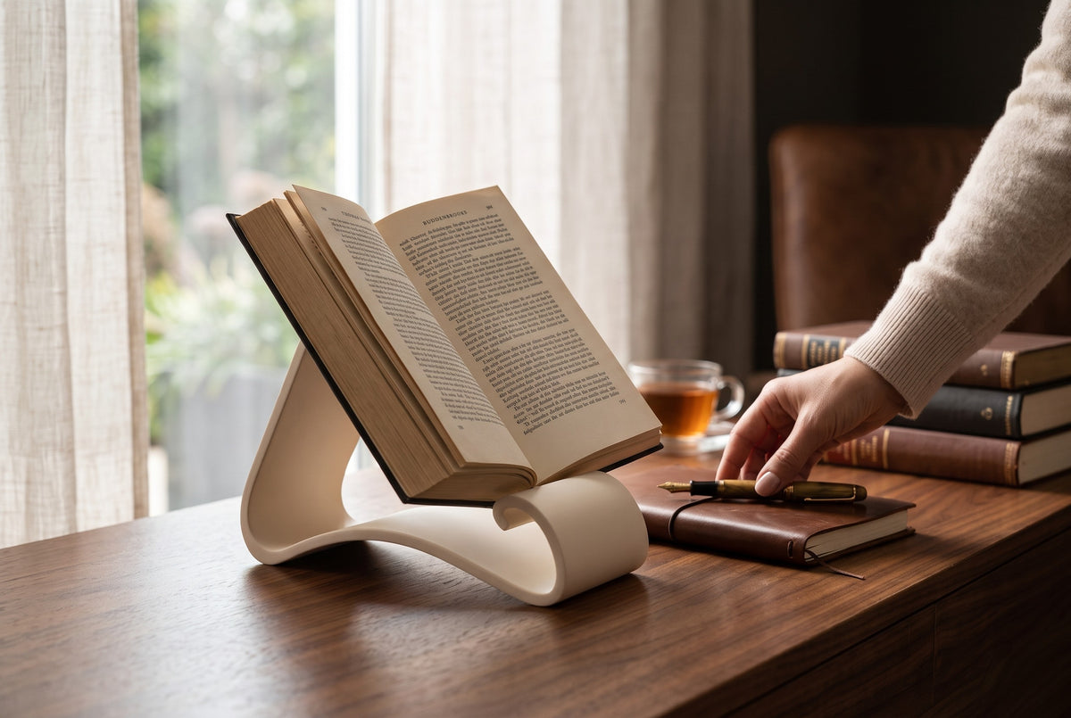 Wavy Book Stand – 3-in-1 Reading, Display & Page Holder