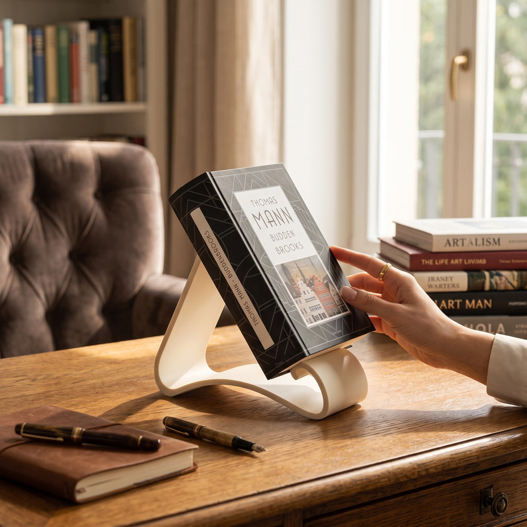 Wavy Book Stand – 3-in-1 Reading, Display & Page Holder